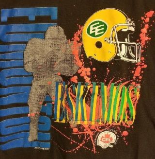 Vintage 90s Cfl Edmonton Eskimos Canadian Football League 1990 Shirt Mens Size L
