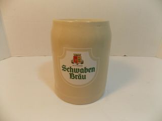 Vintage German Stuttgarter Schwaben Brau Stoneware Beer Stein Mug.  5 Liter Ks