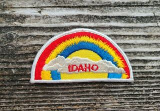 Vintage 1970 Idaho Rainbow Patch Hippie Made In Usa.  Colorful Travel Patch.