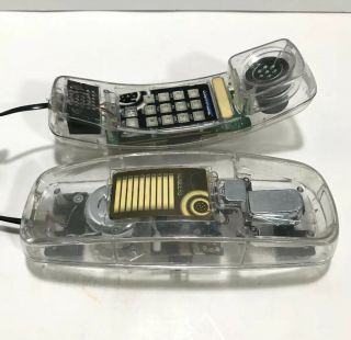 Vintage Conair Clear Phone Transparent See - Through Telephone With Ringer