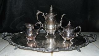 Baroque By Wallace Silverplate 4 Pc.  Tea / Coffee Serving Set