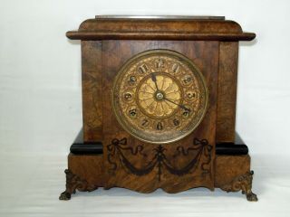 Antique Seth Thomas Key Wind Pendulum Movement Mantle / Shelf Clock