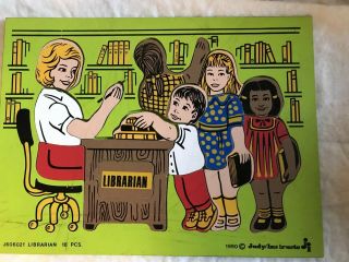 Vintage Librarian - Judy Instructo - 18 Piece Wooden Puzzle - 1990