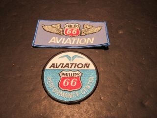 2 Old Vintage Phillips 66 Oil Company Gas Station Aviation Embroidered Patches