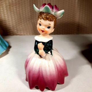 Vintage 1956 Napco Flower Of The Month Girl Figurine A1949 July Water Lily