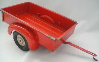 Vintage Carter Tru Scale Pressed Steel 2 Wheel Utility Trailer Wagon - Made In Usa