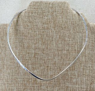 Vintage Sterling Silver 925 V Shape Stiff Choker Necklace Collar Adjustable