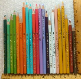 22 Eagle Prismacolor Colored Pencil Crayon Vintage pre - Berol Thick Soft Lead 3