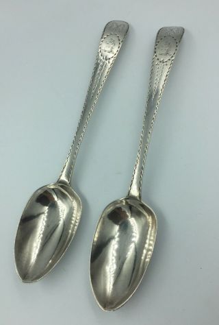 Fine 18th Century Irish Solid Silver Serving Spoons.
