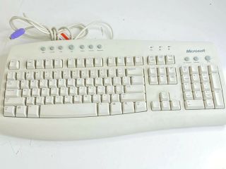 Vintage Microsoft Wired Internet Keyboard Ps2 Mechanical Keyboard “clickey”