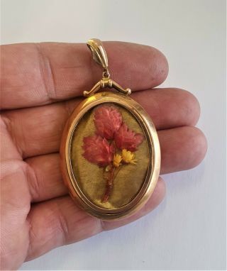 Lovely Large Antique Victorian Solid 9ct Gold Pendant Locket By Ajs C1900 7.  2g