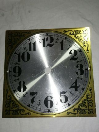 Vintage Spartus Mantle Grandfather Chime Clock Metal Face - Parts / Repair/decor