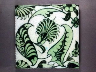 William De Morgan Fulham Period Floral Ceramic Tile (155x155mm) [ 4]