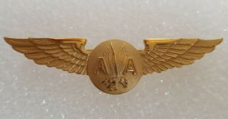 Vintage American Airlines Gold Tone Flight Attendant Wings Pin