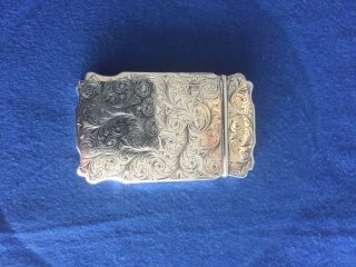Antique British Sterling Silver Calling Card Case Birmingham 1840 - 41