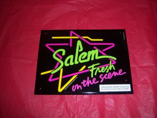1991 Vintage Salem Cigarettes Tin Sign - Fresh On The Scene - 11x 8.  5 - Neon Pop Art