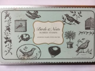 Cavallini & Co.  Birds & Nests Rubber Stamp Set Vintage Style Shabby Chic Sweet