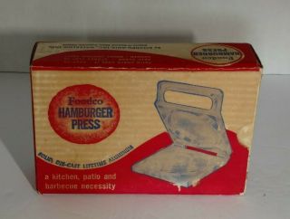 Vintage Foodco Hamburger Press With Great Box Mid Century