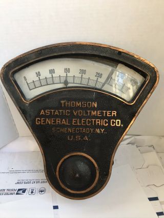1900s Thomson Astatic Voltmeter General Electric Co Schenectady Ny Antique