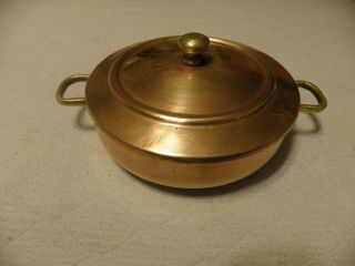 Vintage Copper Au Gratin Or Casserole Pan With Lid
