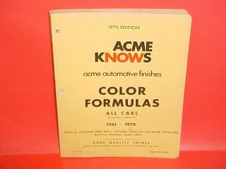 1961 - 1970 Amc Gm Ford Chrysler Studebaker Paint Chip Formula Color List Book