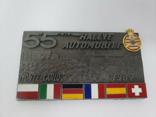 1987 Rallye Monte Carlo Badge Emblem Logo Metal Enameled Car Grill Emblem