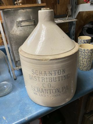 A Vintage Antique Stoneware Jug Scranton Distributing Co.  Scranton Pa