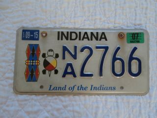 Indiana 2007 Land Of The Indians Turtle License Plate 2766 Rare Find