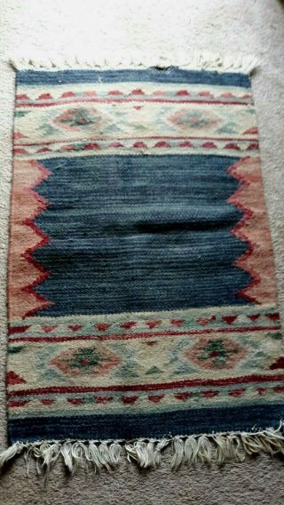 Antique Hand Woven Native American Indian Navajo Rug 30 " X 19 "