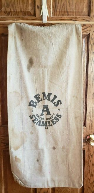 Vintage Canvas Bemis General Mills Grain Bag Old Feed Sack