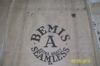 Vintage Canvas Bemis General Mills Grain Bag Old Feed Sack 2