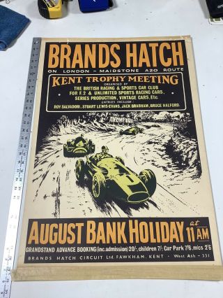 1959 1960 1961 Brands Hatch British Motor Racing Event Poster 0716 - 7
