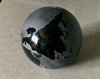 Silvestri Gift Vintage Black Earth Globe Paperweight Matt And Gloss Finish