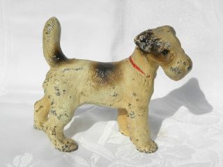 Antique Hubley Cast Iron Standing Fox Terrier Dog Doorstop Or Bookend 2