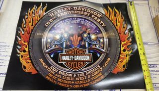 Emek Harley Davidson 100th Anniversary Die Cast Poster & Ticket Combo Signed 2