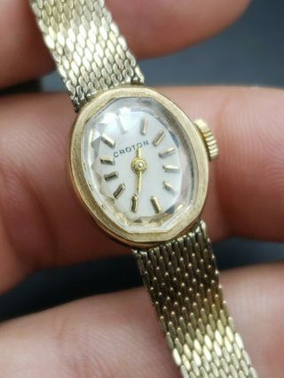 Vintage Ladies Croton Watch 14k Solid Gold Case
