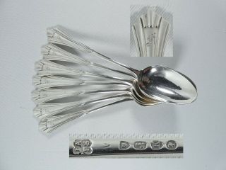 Antique Victorian 1885 Set Of 7 Sterling Silver Teaspoons Spoons Albany Pattern