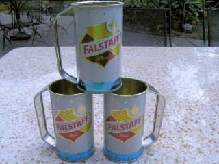 One Vintage Falstaff Beer Can With Handle Mug Cup Advertising