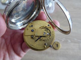 LONDON QUALITY ANTIQUE SOLID SILVER J.  W BENSON GENTS FUSEE POCKET WATCH. 2