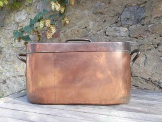 Antique Copper& Brass Pan With Lid,  Very Heavy,  French,  Casserole