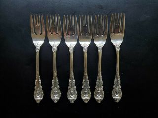 Set Of 6 Dreamy Wallace Sir Christopher Sterling Silver Salad Forks - No Mono
