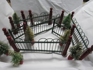 Antique Victorian Feather Christmas Tree Posts & Fencing.  A.  W.  Drake Mfg Train