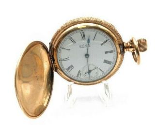 Antique Waltham Ladies Pocket Watch Full Hunter 7 Jewels Grade J Mod 1889 8629 - 4