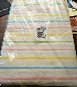 2 Vintage Dolly Madison Pastels Striped Zipper Pillow Protector Covers