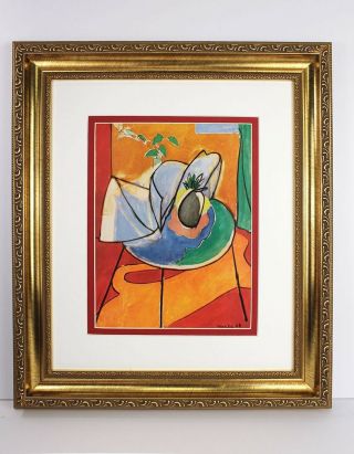 Cool Henri Matisse 1948 Antique Print " Pineapple On The Table " Framed Signed