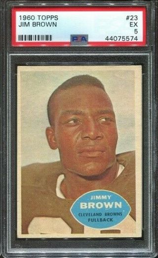 1960 Topps 23 Jim Brown Psa 5 Cleveland Browns Hof