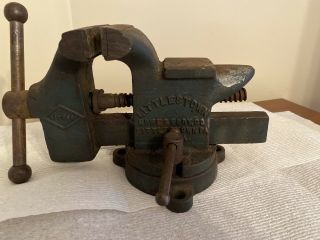 Vintage Littlestown No.  25 Bench Vice 3 1/2 Inch Jaws And Pipe Jaws
