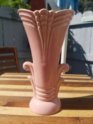Vintage Art Deco Pink Pottery Vase