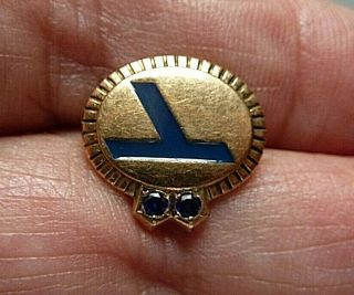 Eastern Airlines 10k Solid Gold With Blue Sapphire Service Pin 2.  2 Grams Estate