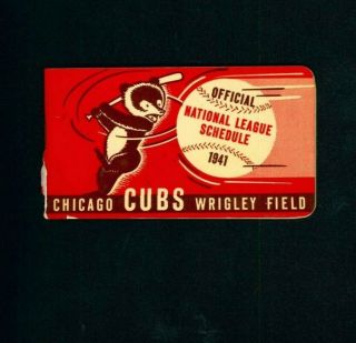 Vintage 1941 Official Chicago Cubs National League Schedule - Booklet Edition